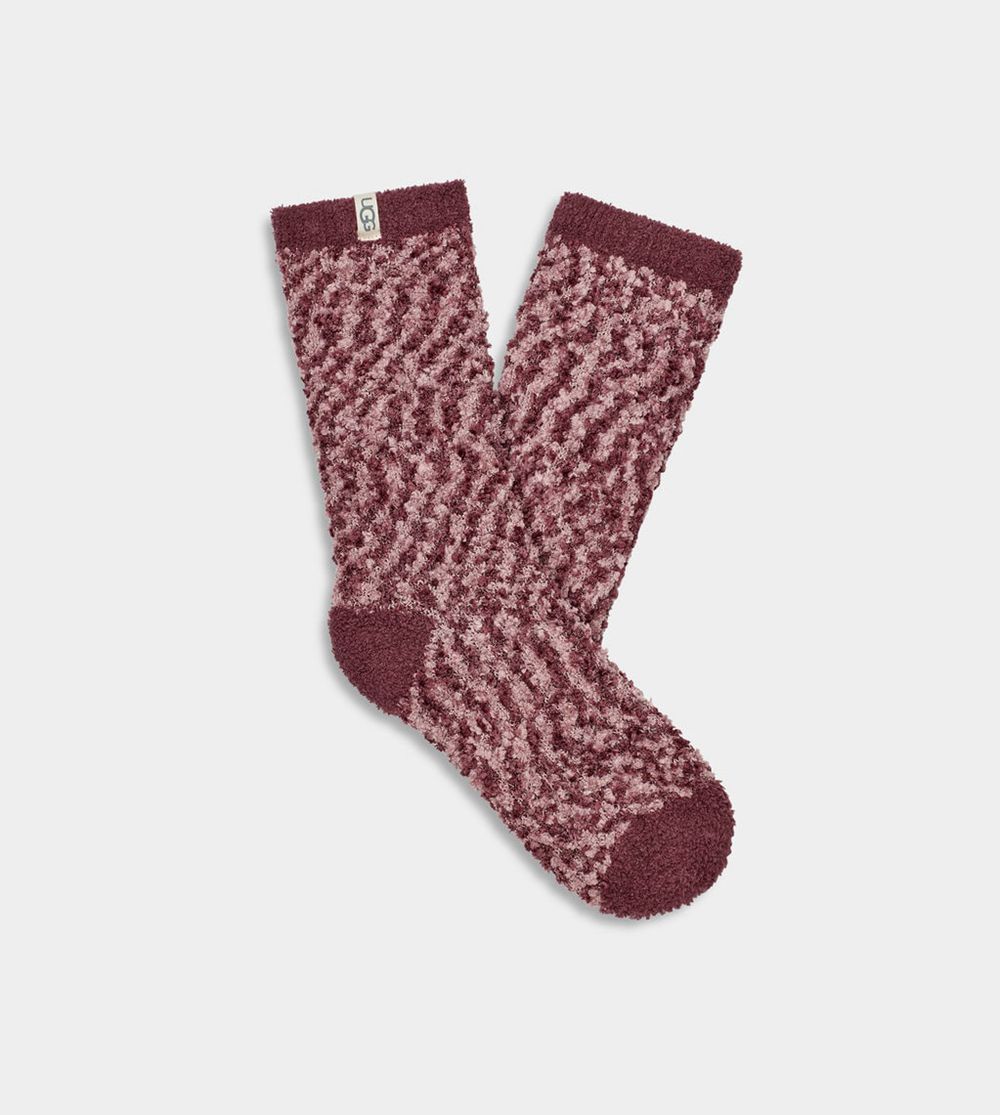 Ugg Sock Womens - Ugg Cozy Chenille Red - 210MOKUDP